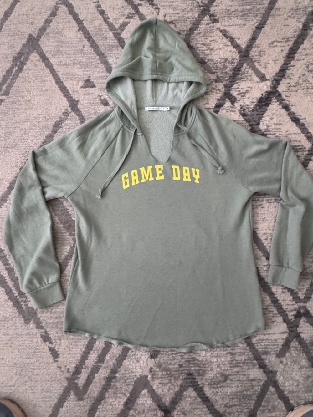 GAME DAY Olive Green Hooded Pullover Sweatshirt